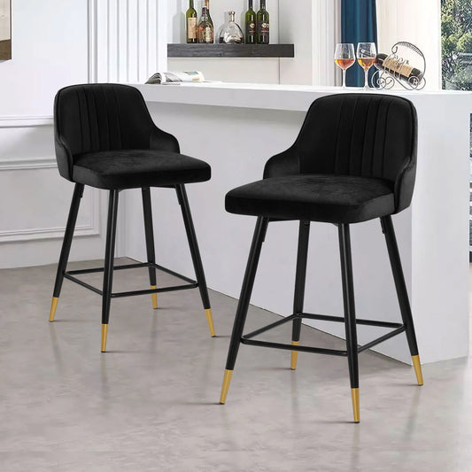 Eve Swivel Velvet Upholstered Counter & Bar Stool (Set of 2)