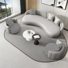 Takashiz 4 - Piece Faux Leather Living Room Set Luxury Sofa Set