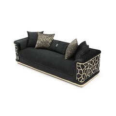 Luxury 3 Seater Square Sofa In Velvet Color - Wooden Bazar