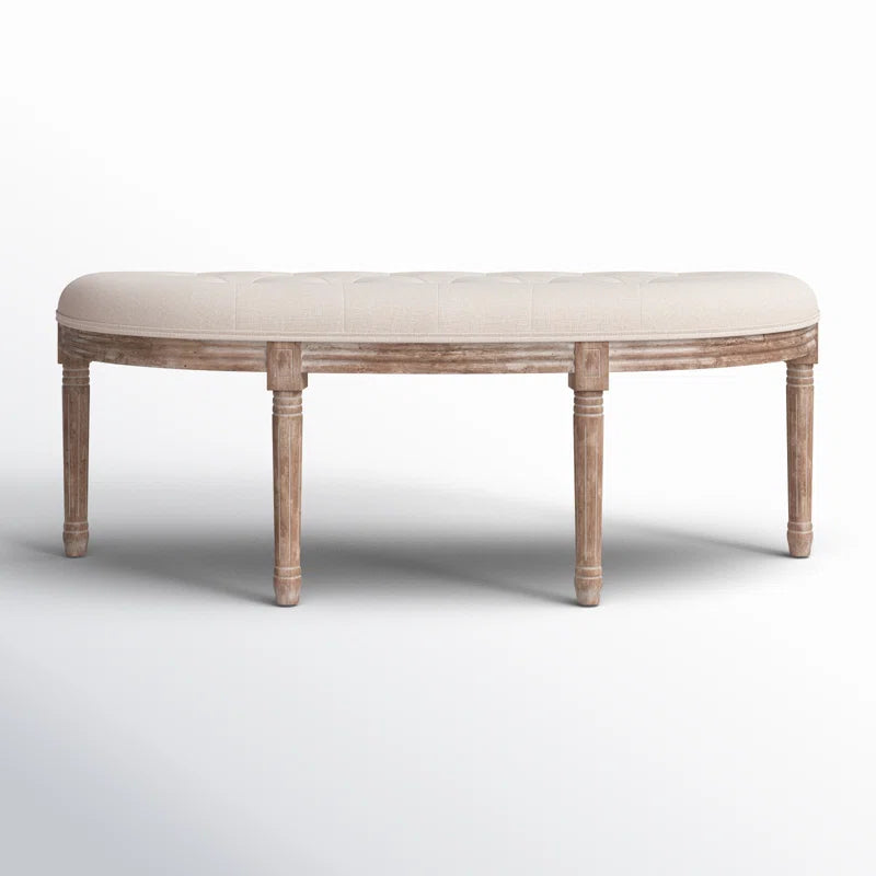Andrewe Linen Upholstered Bench - Wooden Bazar