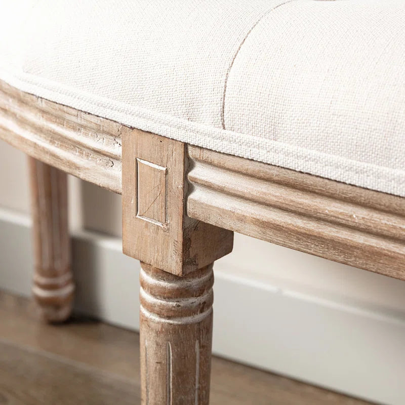 Andrewe Linen Upholstered Bench - Wooden Bazar