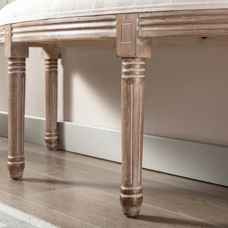 Andrewe Linen Upholstered Bench - Wooden Bazar