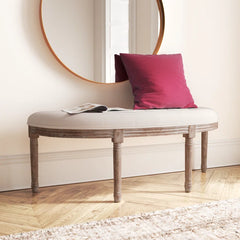 Andrewe Linen Upholstered Bench - Wooden Bazar