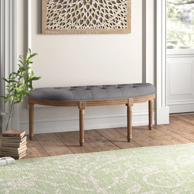 Andrewe Linen Upholstered Bench - Wooden Bazar