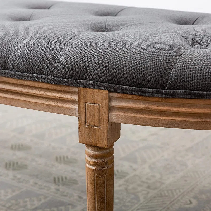 Andrewe Linen Upholstered Bench - Wooden Bazar