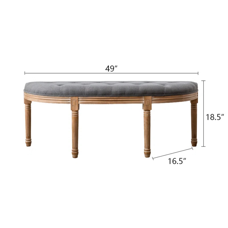 Andrewe Linen Upholstered Bench - Wooden Bazar