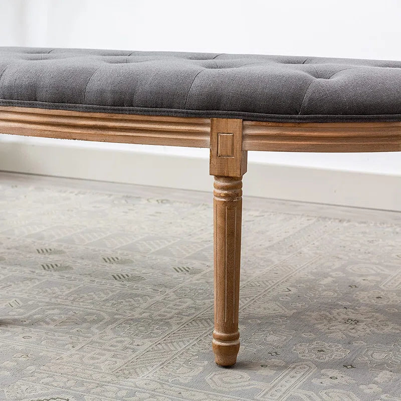 Andrewe Linen Upholstered Bench - Wooden Bazar