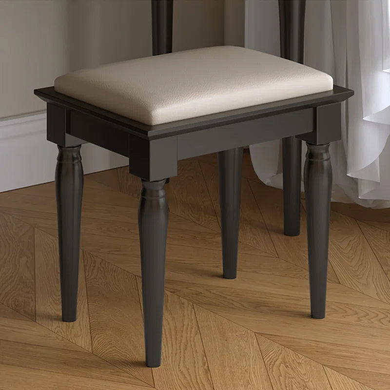 Lewish Modern Makeup Vanity With 3 Drawers And Stool - Wooden Bazar