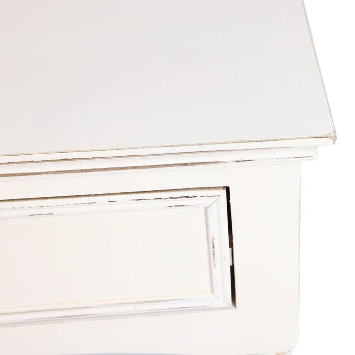 Templin White Wood 2-Drawer Storage Console Table - Wooden Bazar