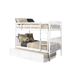 Twin Bunk Bed with Trundle - Wooden Bazar