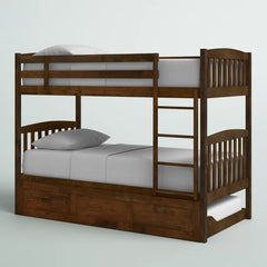 Twin Bunk Bed with Trundle - Wooden Bazar