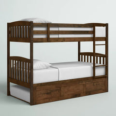 Twin Bunk Bed with Trundle - Wooden Bazar