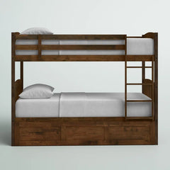 Twin Bunk Bed with Trundle - Wooden Bazar