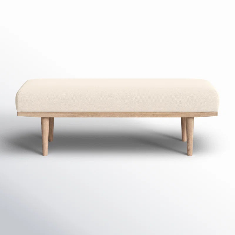 Zorty Cotton Blend Upholstered Bench - Wooden Bazar