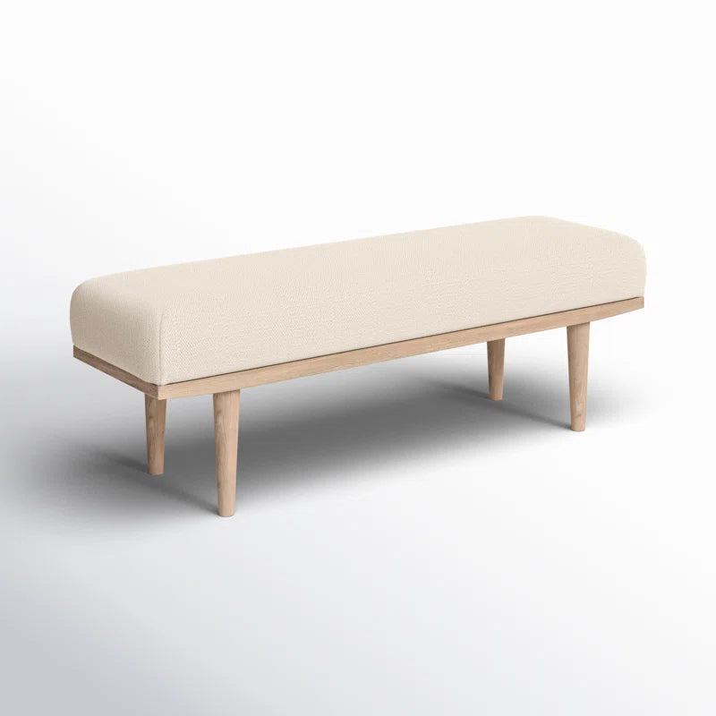 Zorty Cotton Blend Upholstered Bench - Wooden Bazar