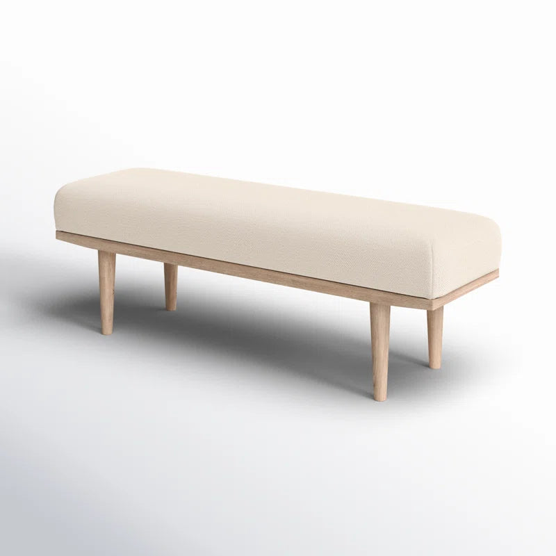 Zorty Cotton Blend Upholstered Bench - Wooden Bazar