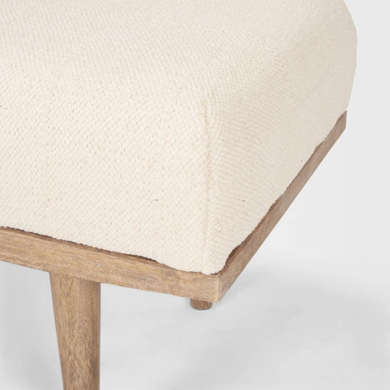 Zorty Cotton Blend Upholstered Bench - Wooden Bazar