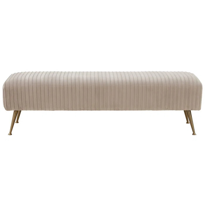 Shenaster Velvet Upholstered Bench - Wooden bazar