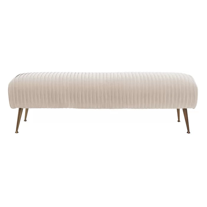 Shenaster Velvet Upholstered Bench - Wooden bazar