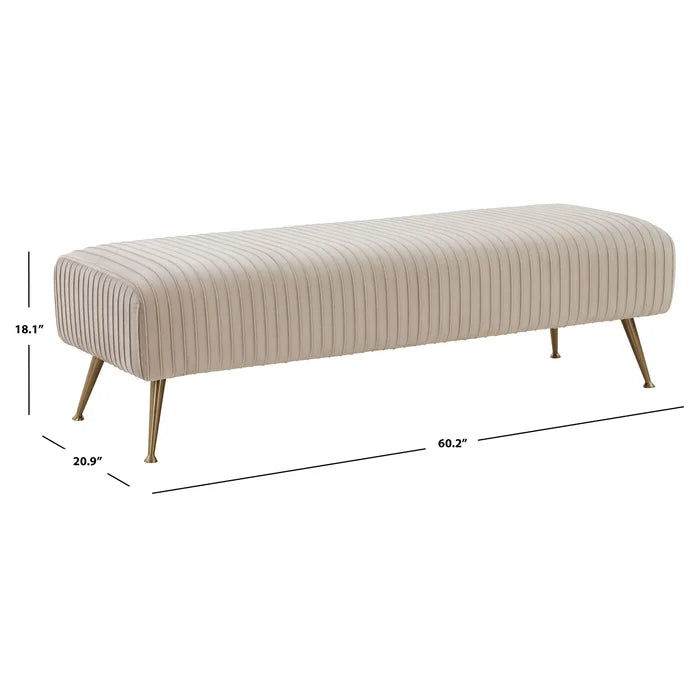 Shenaster Velvet Upholstered Bench - Wooden bazar