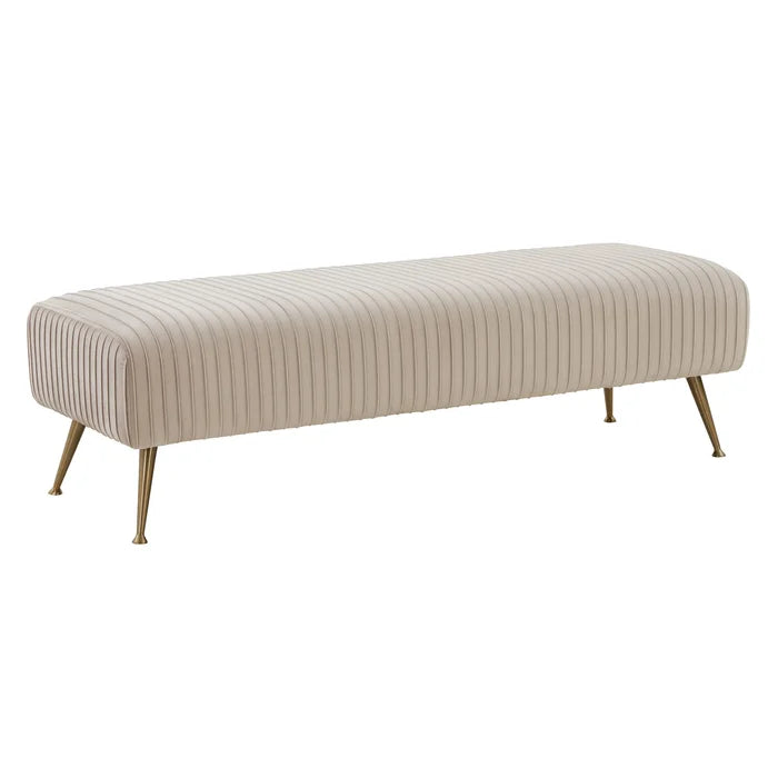 Shenaster Velvet Upholstered Bench - Wooden bazar