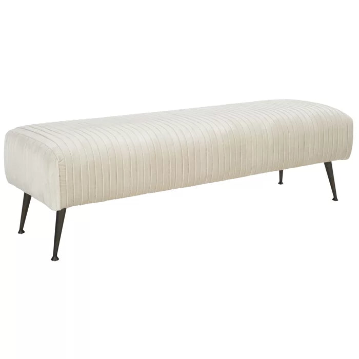 Shenaster Velvet Upholstered Bench - Wooden bazar