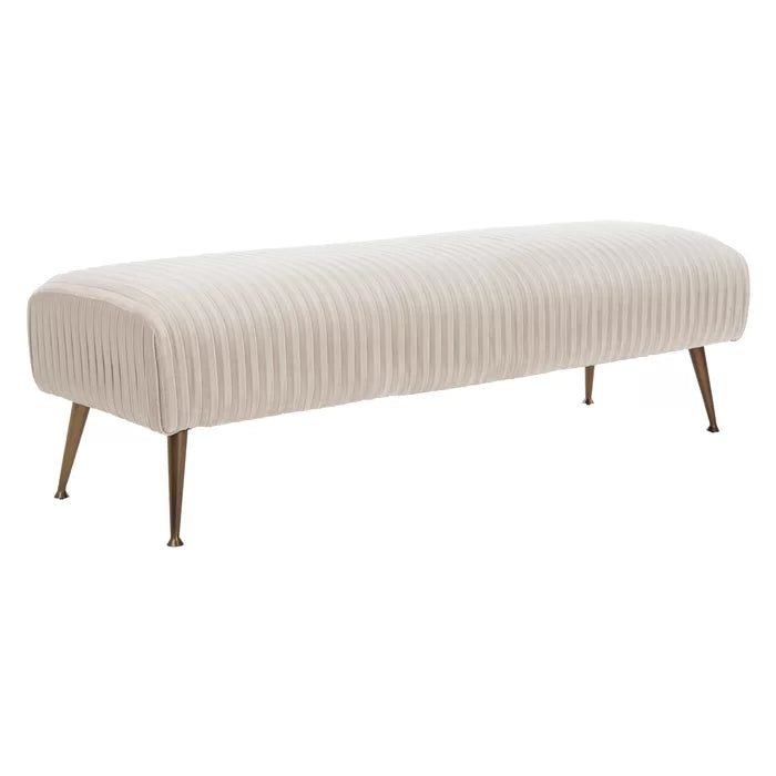 Shenaster Velvet Upholstered Bench - Wooden bazar