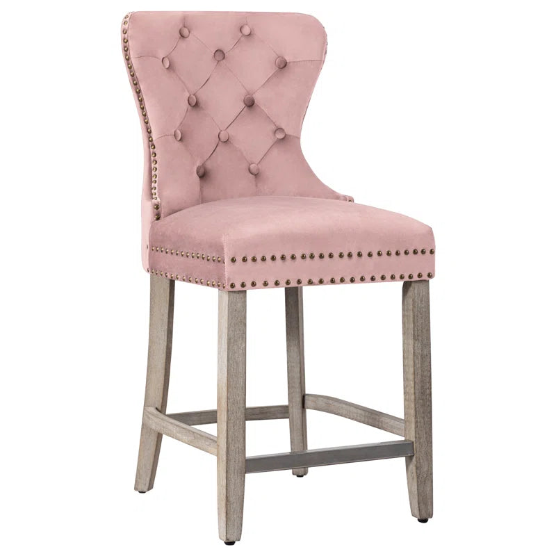 Thursaz Upholstered Counter and bar Stool with Solid Wood Frame