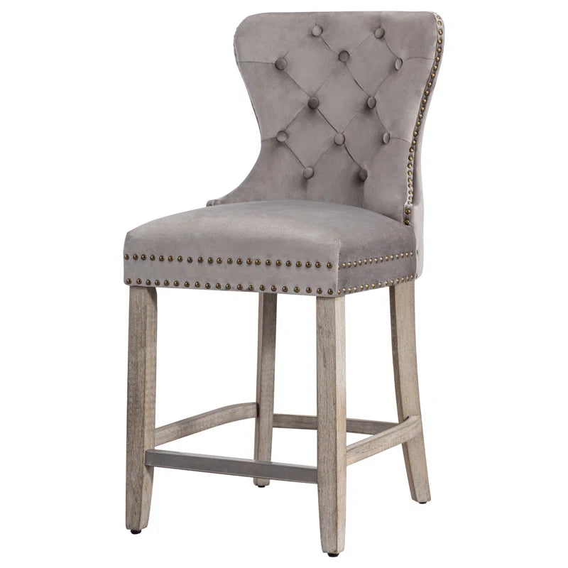 Thursaz Upholstered Counter and bar Stool with Solid Wood Frame