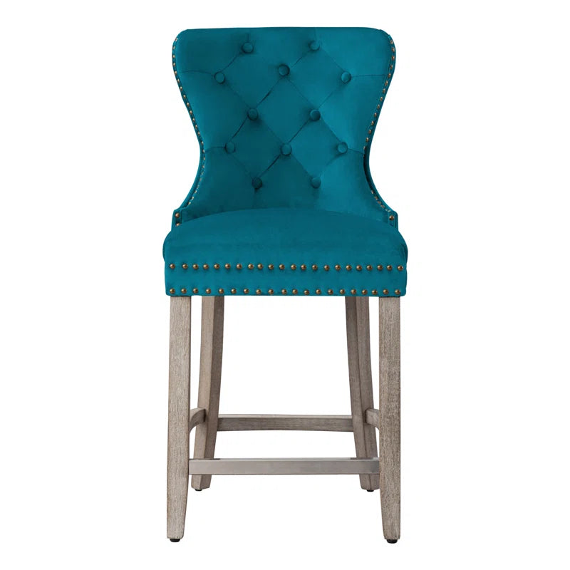 Thursaz Upholstered Counter and bar Stool with Solid Wood Frame