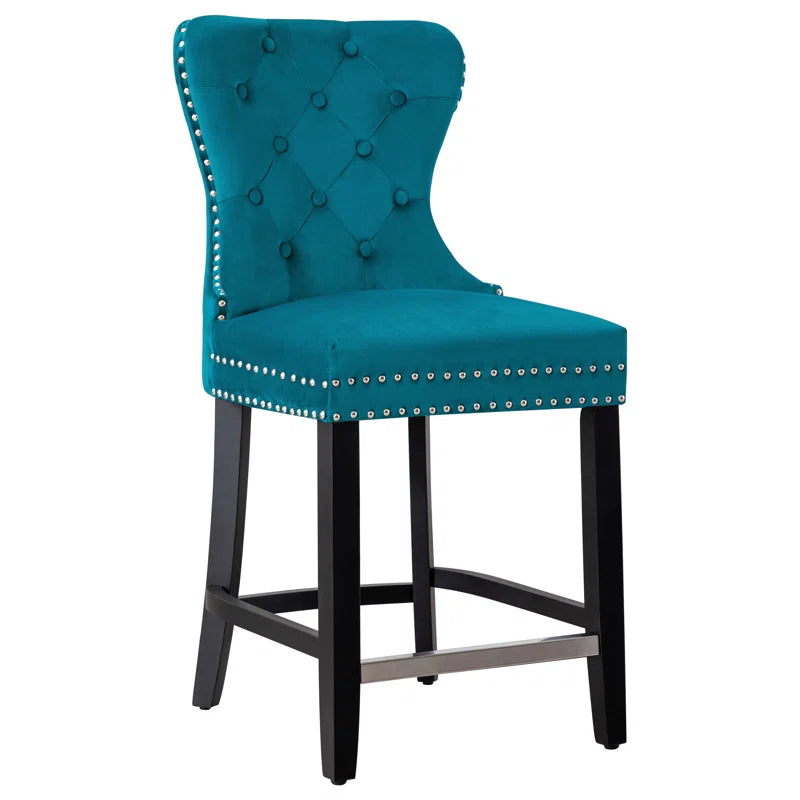 Thursaz Upholstered Counter and bar Stool with Solid Wood Frame