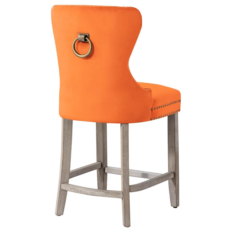 Thursaz Upholstered Counter and bar Stool with Solid Wood Frame