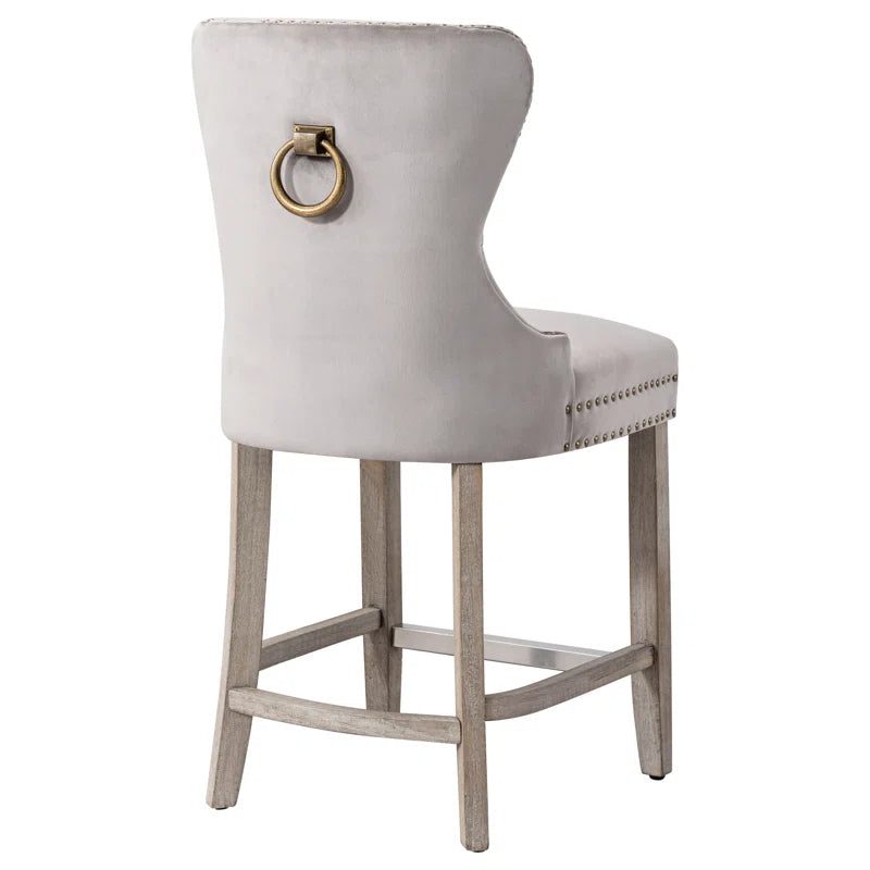 Thursaz Upholstered Counter and bar Stool with Solid Wood Frame