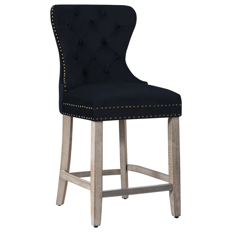 Thursaz Upholstered Counter and bar Stool with Solid Wood Frame