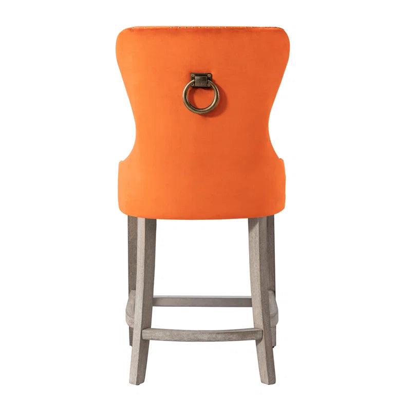 Thursaz Upholstered Counter and bar Stool with Solid Wood Frame