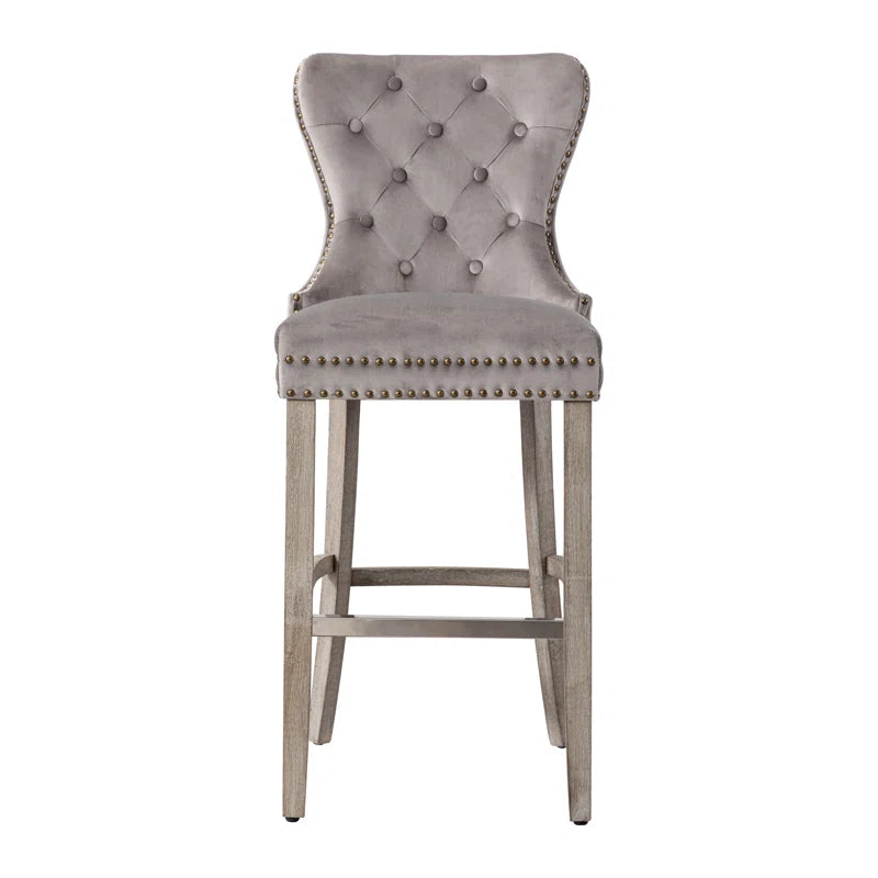 Thursaz Upholstered Counter and bar Stool with Solid Wood Frame