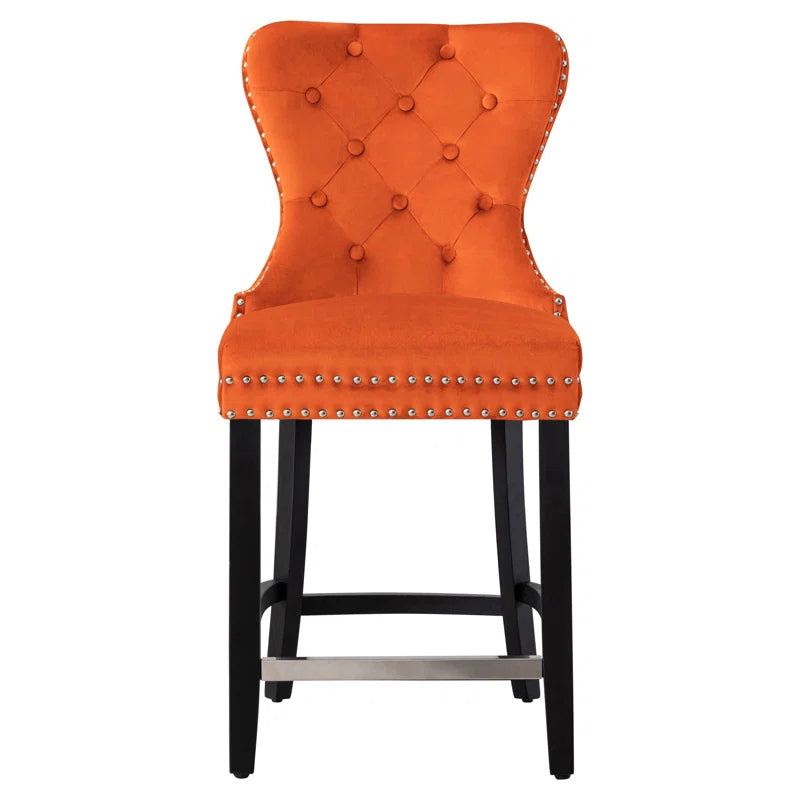 Thursaz Upholstered Counter and bar Stool with Solid Wood Frame