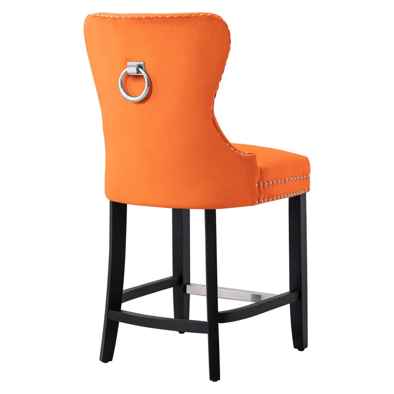 Thursaz Upholstered Counter and bar Stool with Solid Wood Frame