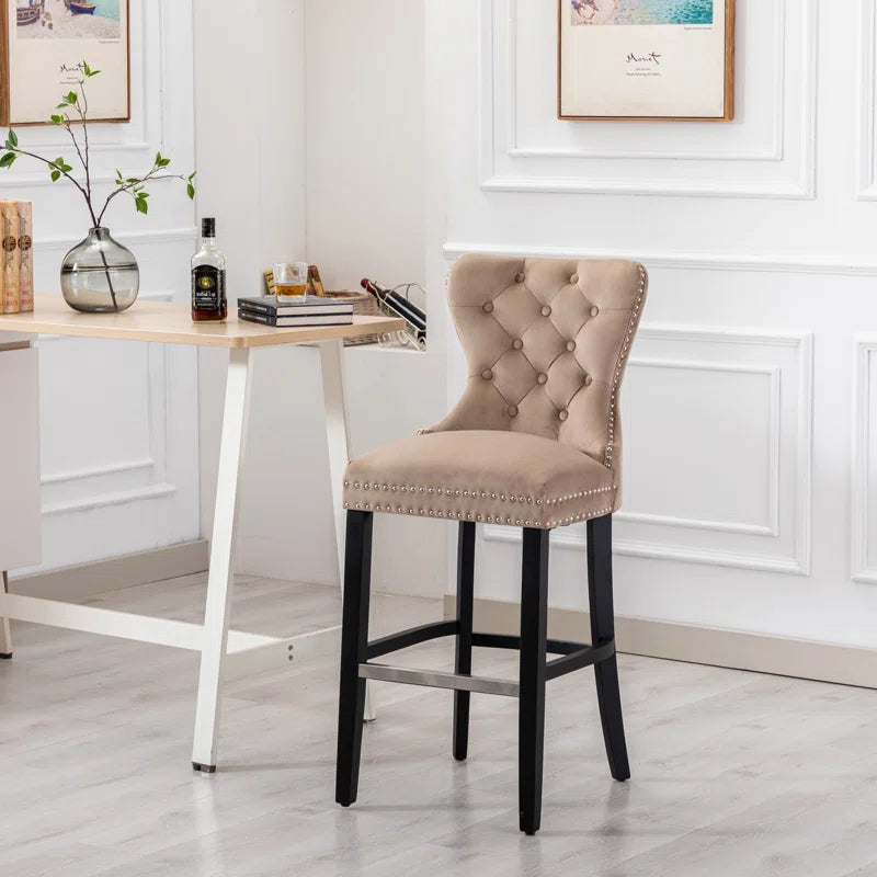 Thursaz Upholstered Counter and bar Stool with Solid Wood Frame