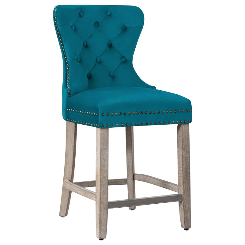 Thursaz Upholstered Counter and bar Stool with Solid Wood Frame