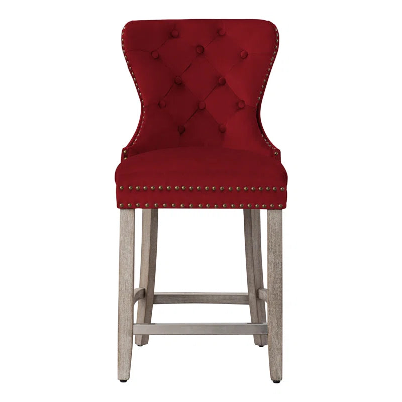 Thursaz Upholstered Counter and bar Stool with Solid Wood Frame