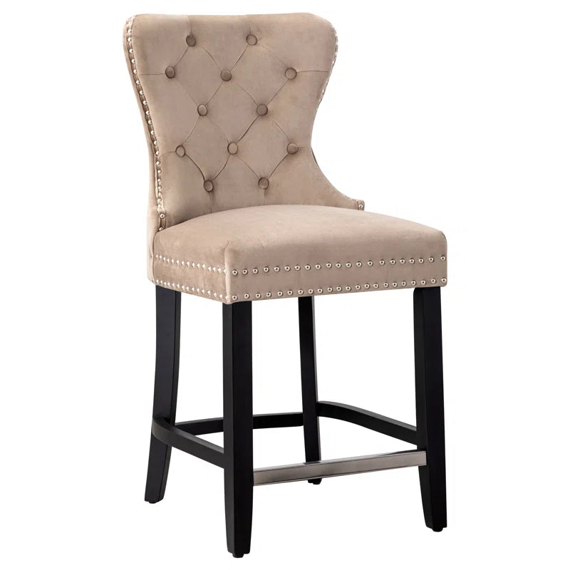 Thursaz Upholstered Counter and bar Stool with Solid Wood Frame