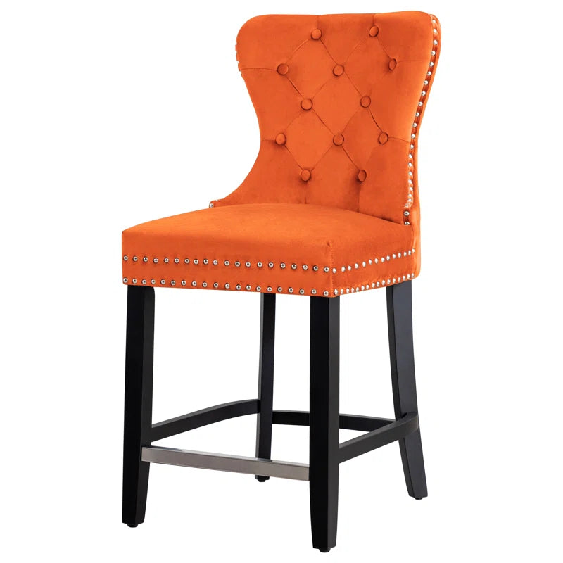 Thursaz Upholstered Counter and bar Stool with Solid Wood Frame