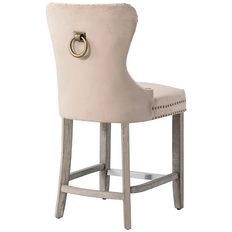 Thursaz Upholstered Counter and bar Stool with Solid Wood Frame