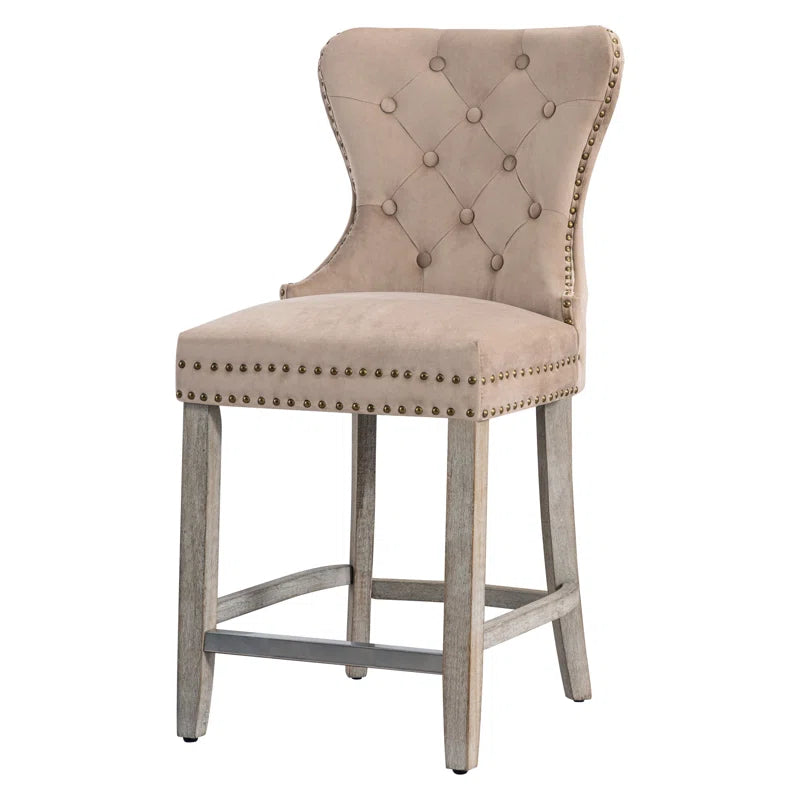 Thursaz Upholstered Counter and bar Stool with Solid Wood Frame