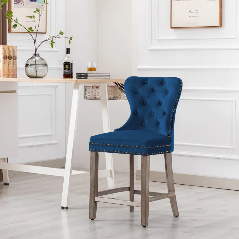 Thursaz Upholstered Counter and bar Stool with Solid Wood Frame