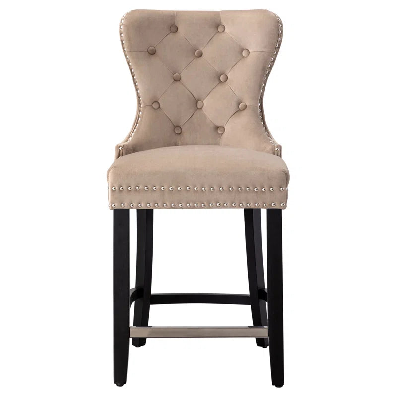 Thursaz Upholstered Counter and bar Stool with Solid Wood Frame