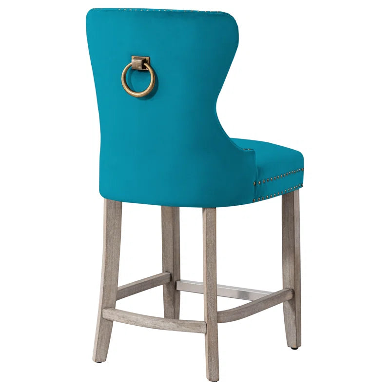 Thursaz Upholstered Counter and bar Stool with Solid Wood Frame