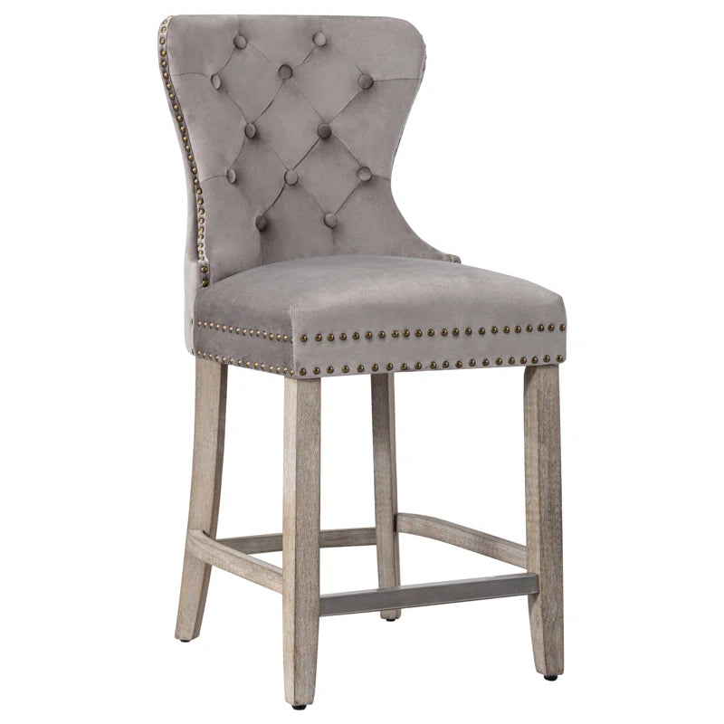 Thursaz Upholstered Counter and bar Stool with Solid Wood Frame