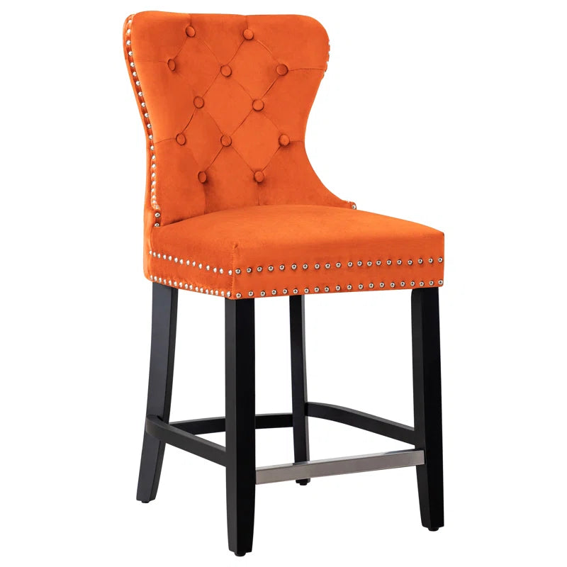 Thursaz Upholstered Counter and bar Stool with Solid Wood Frame